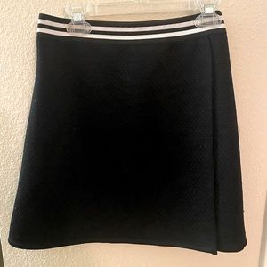 black wrap skirt with elastic waist